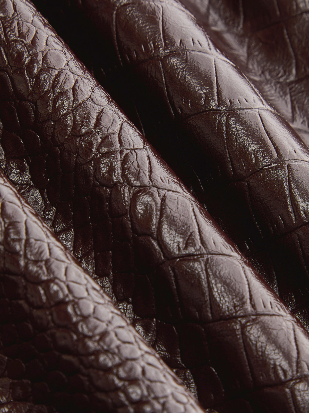 Croc Embossed Faux Leather Mini Skirt