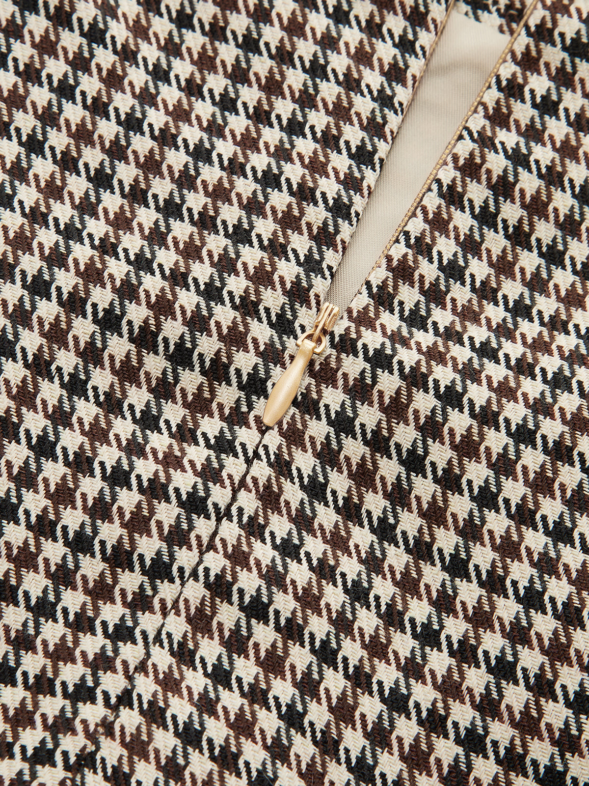 Houndstooth Midi Pencil Skirt
