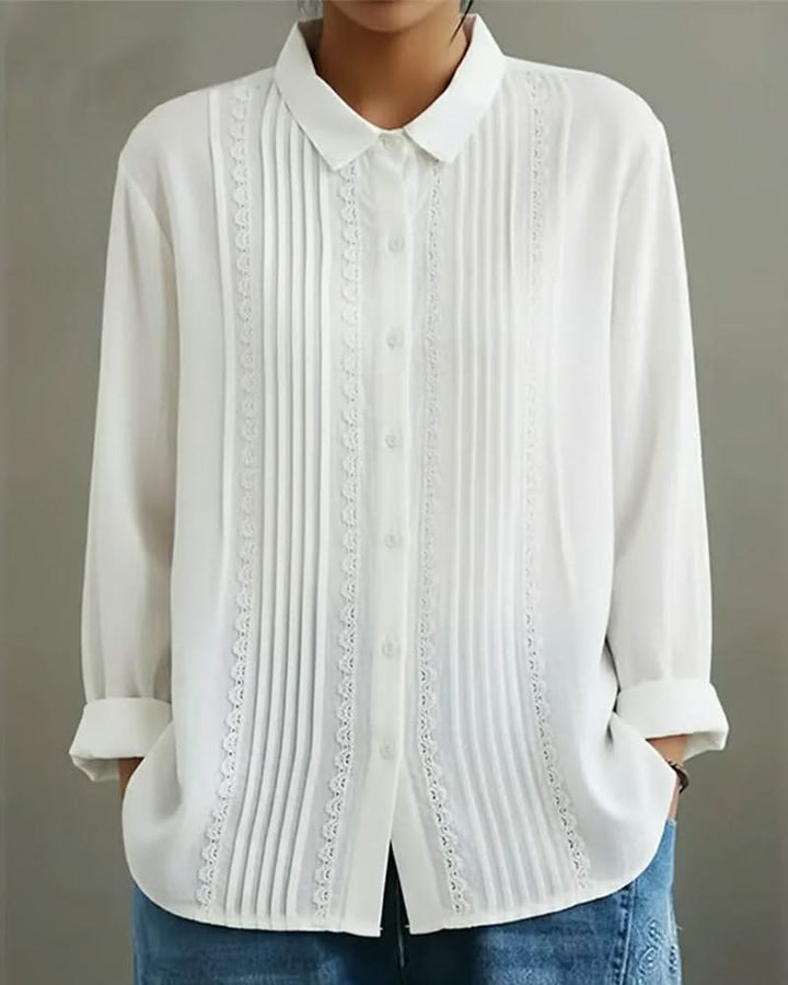AMELIA PLEATED LACE TOP