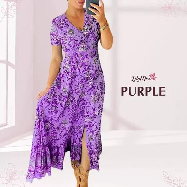 Amelira V-Neck Floral Dress