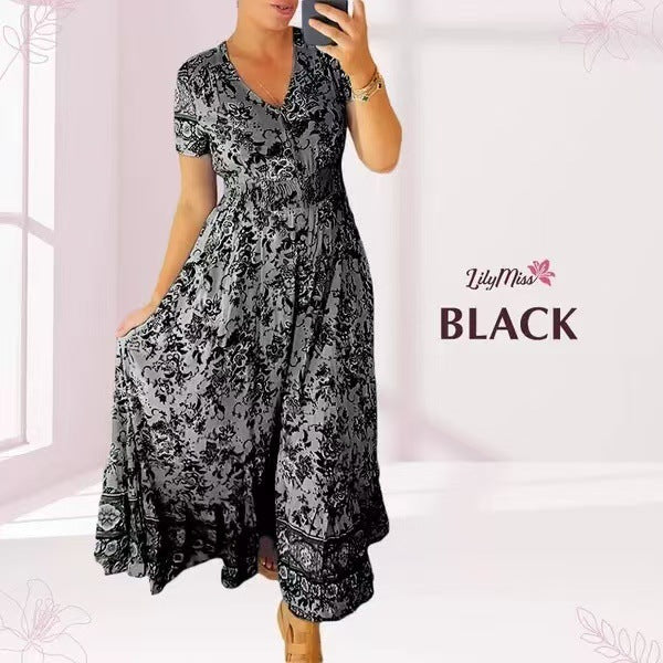 Amelira V-Neck Floral Dress