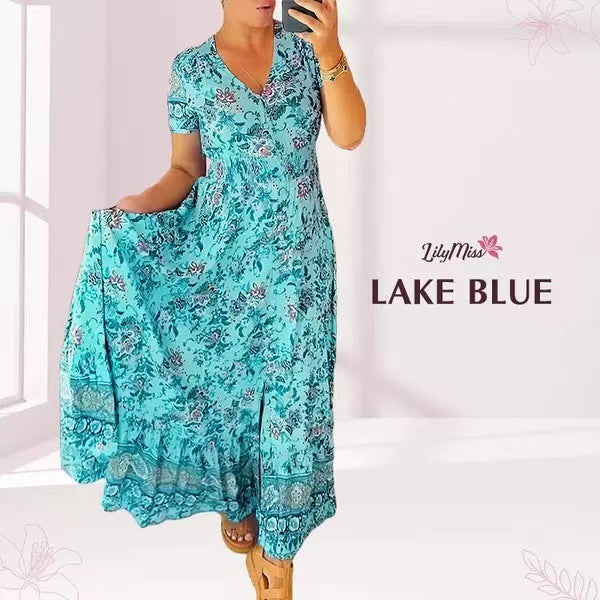 Amelira V-Neck Floral Dress