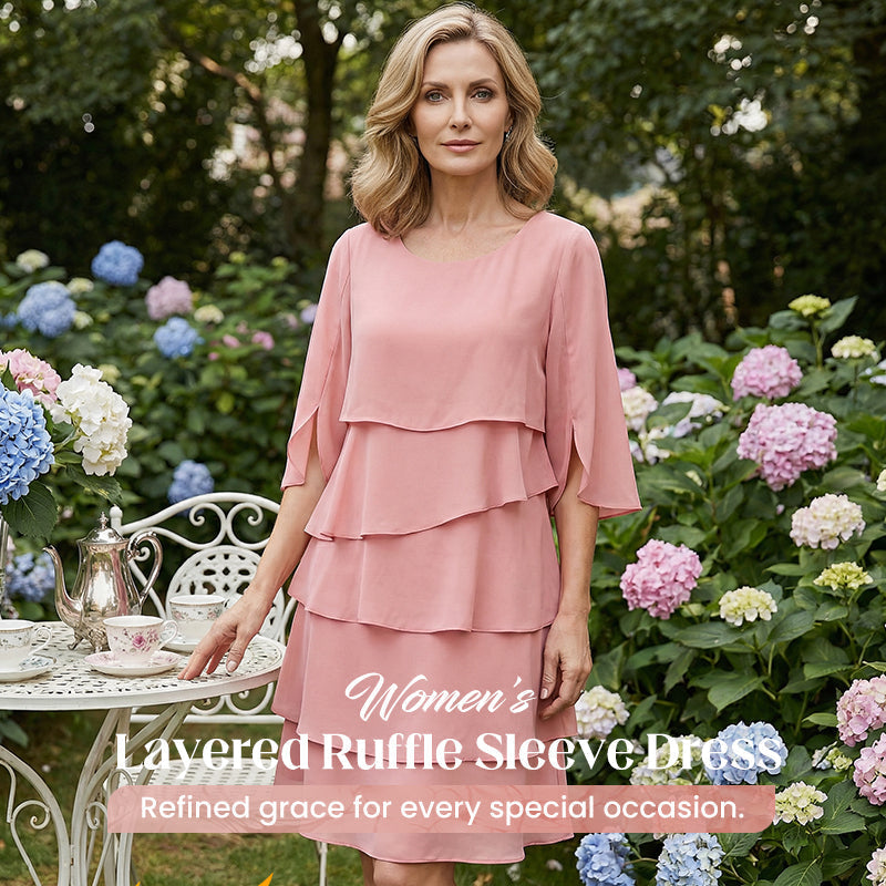 Valeria Ruffle Sleeve Elegance Dress