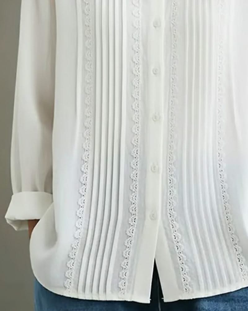 AMELIA PLEATED LACE TOP