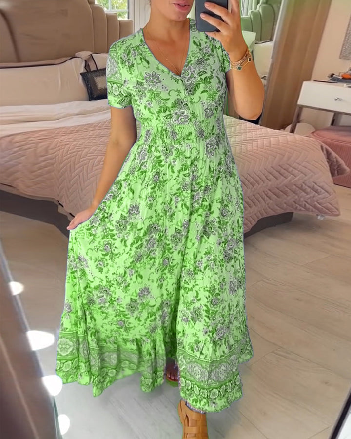 Amelira V-Neck Floral Dress