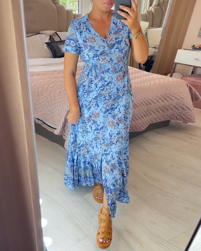 Amelira V-Neck Floral Dress