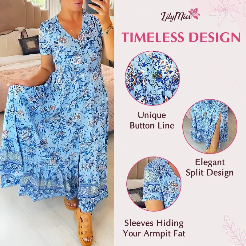 Amelira V-Neck Floral Dress