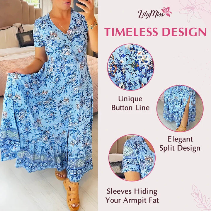 Amelira V-Neck Floral Dress