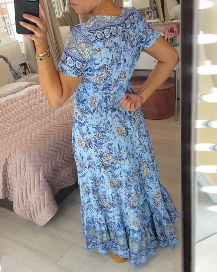 Amelira V-Neck Floral Dress