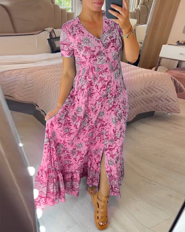 Amelira V-Neck Floral Dress