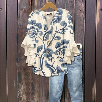 ELENORA WHISPER RUFFLE BLOUSE