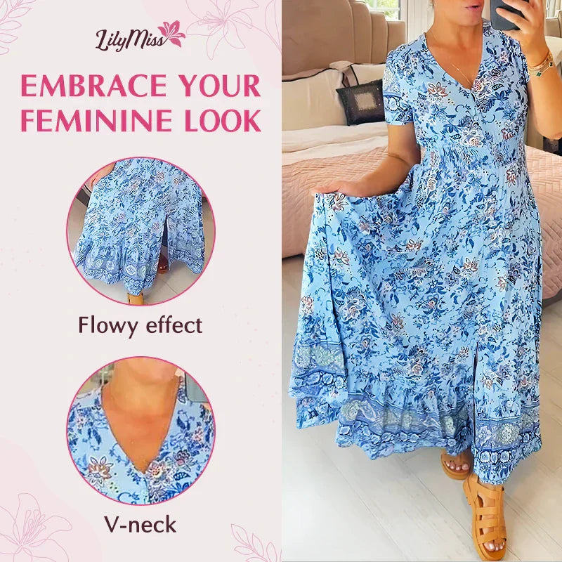Amelira V-Neck Floral Dress