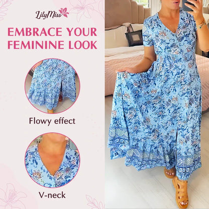 Amelira V-Neck Floral Dress