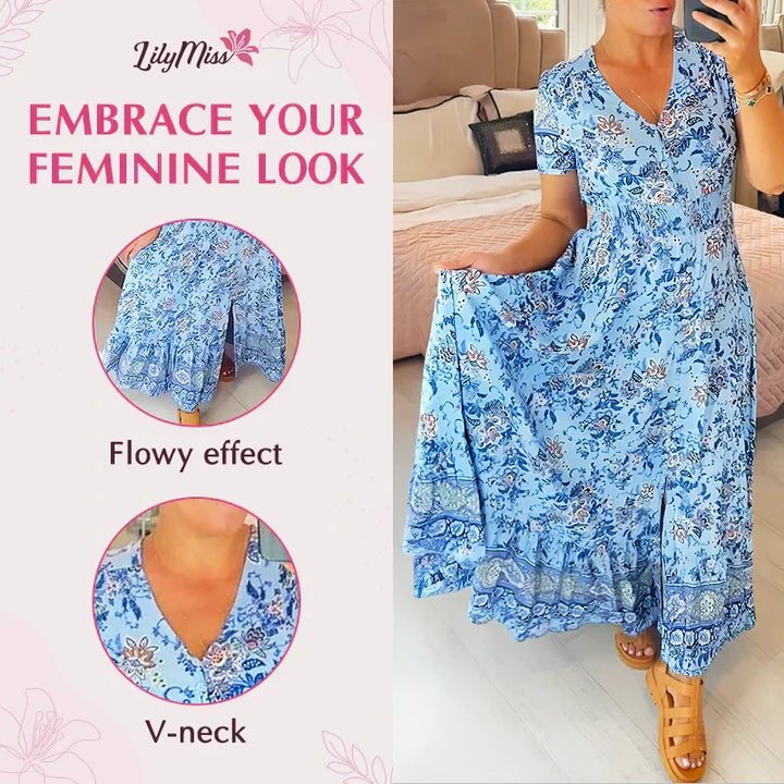 Amelira V-Neck Floral Dress