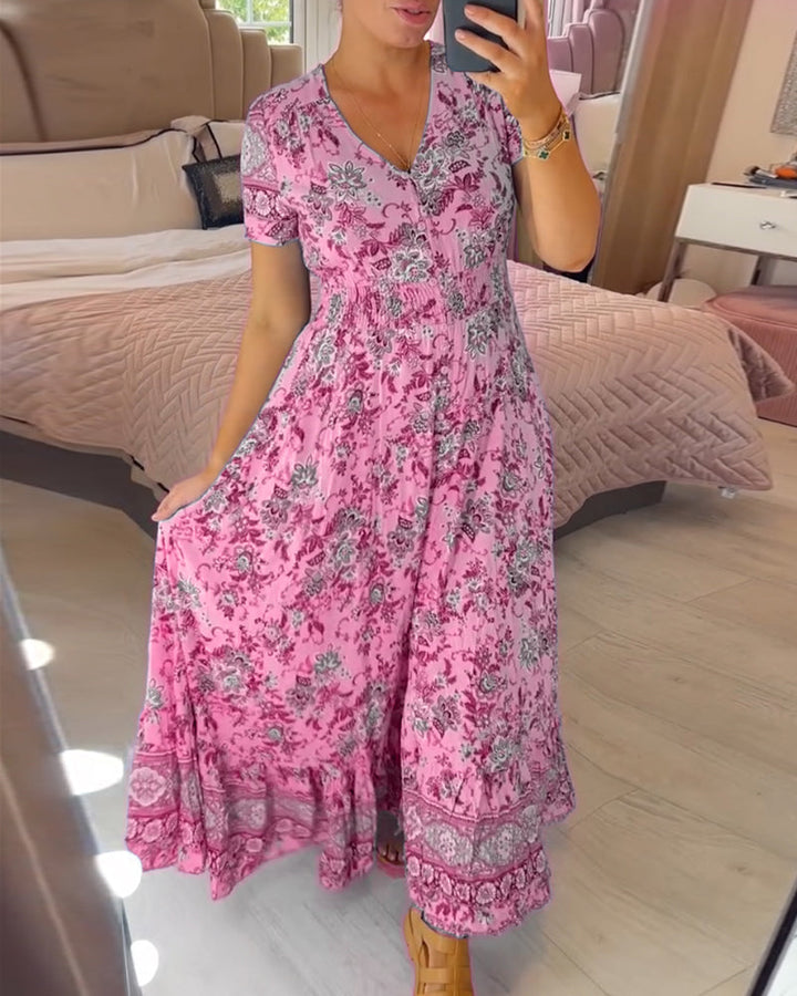 Amelira V-Neck Floral Dress