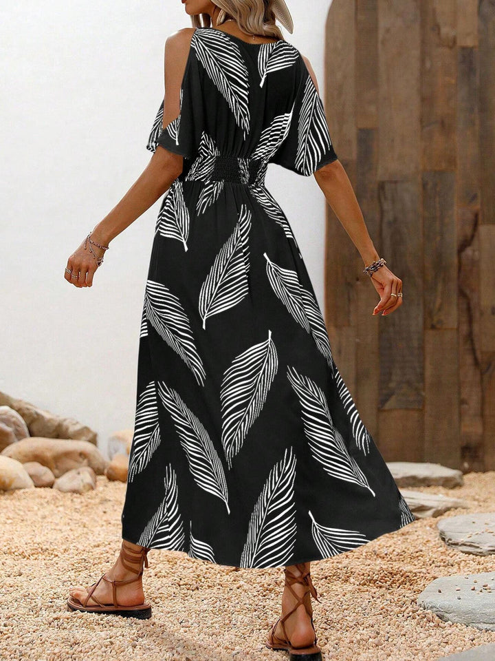 Elowira Off-Shoulder Cross Maxi Dress
