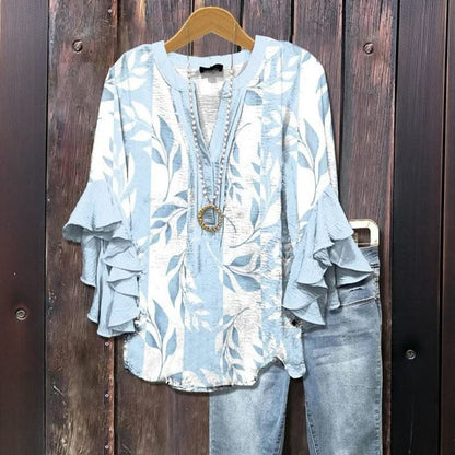 ELENORA WHISPER RUFFLE BLOUSE