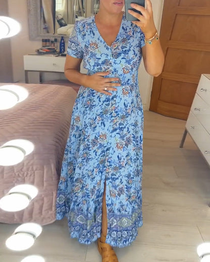 Amelira V-Neck Floral Dress