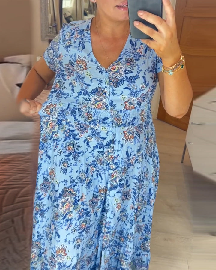 Amelira V-Neck Floral Dress