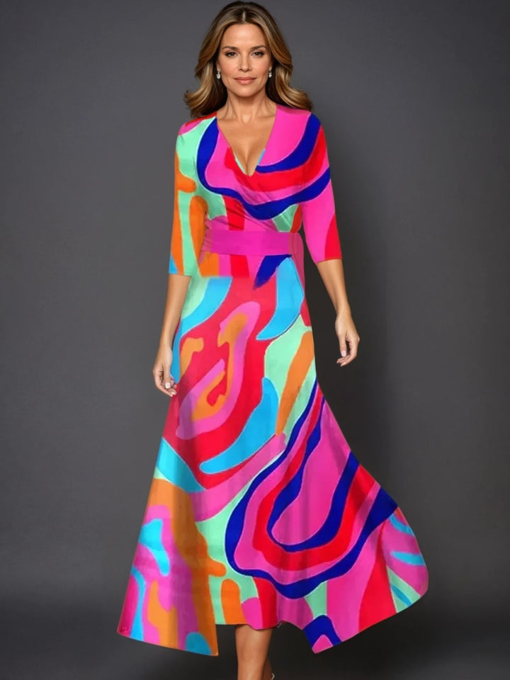 Amelira Floral V-Neck Maxi Dress