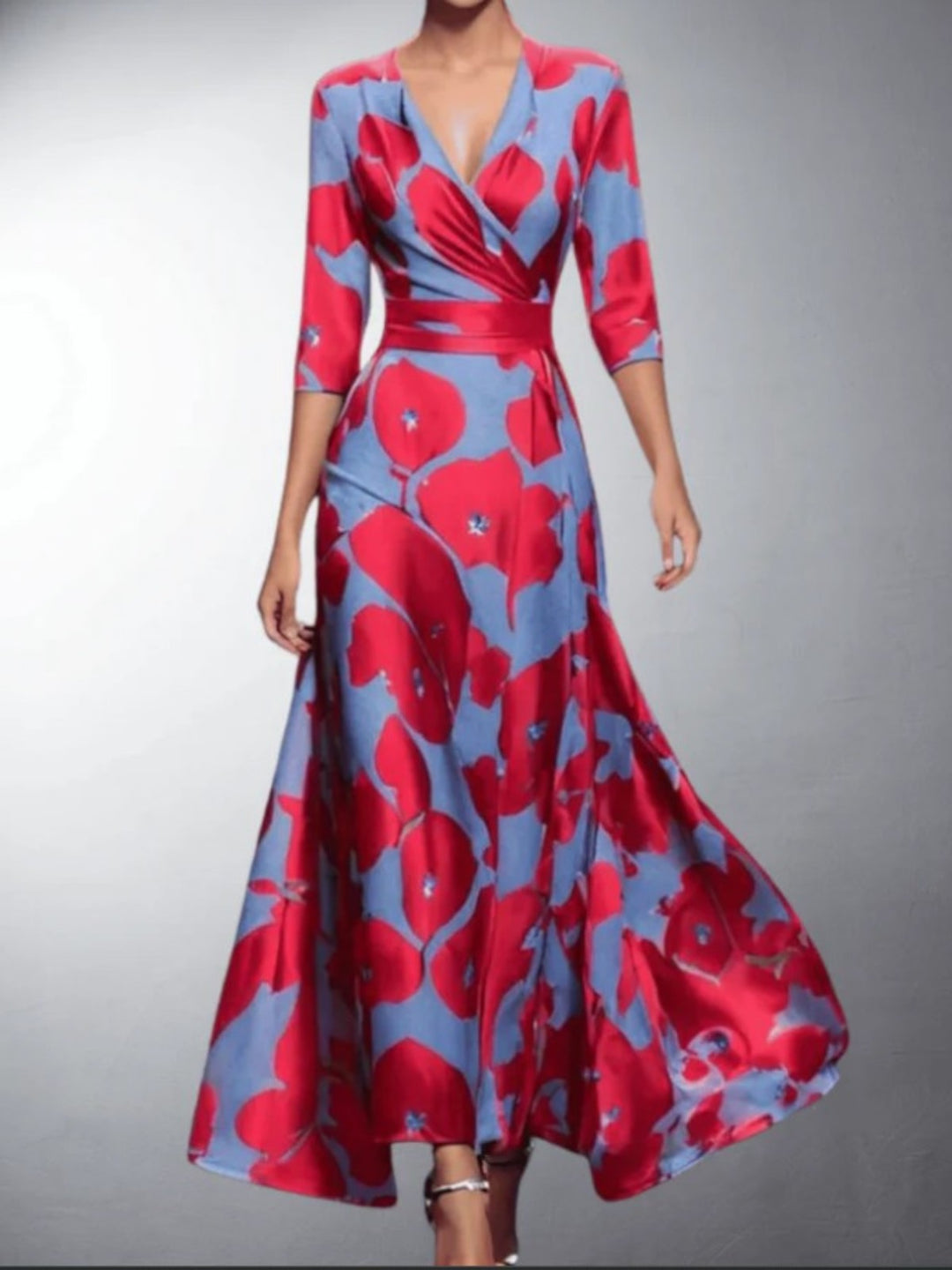 Amelira Floral V-Neck Maxi Dress
