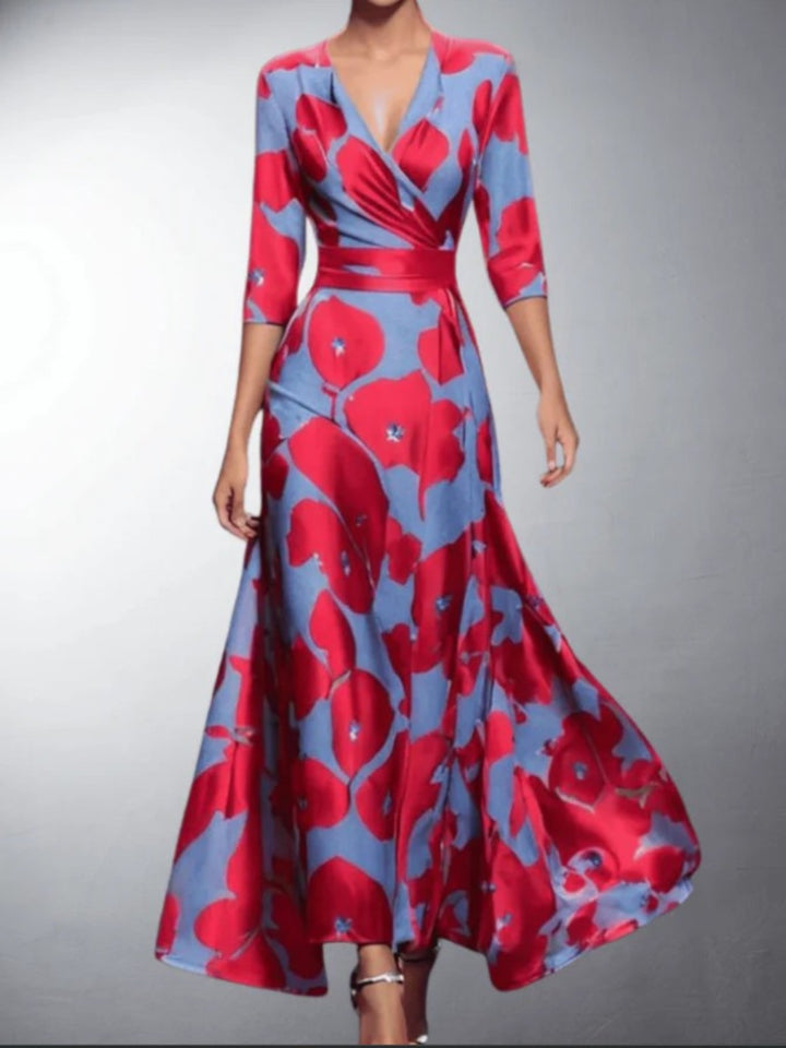 Amelira Floral V-Neck Maxi Dress