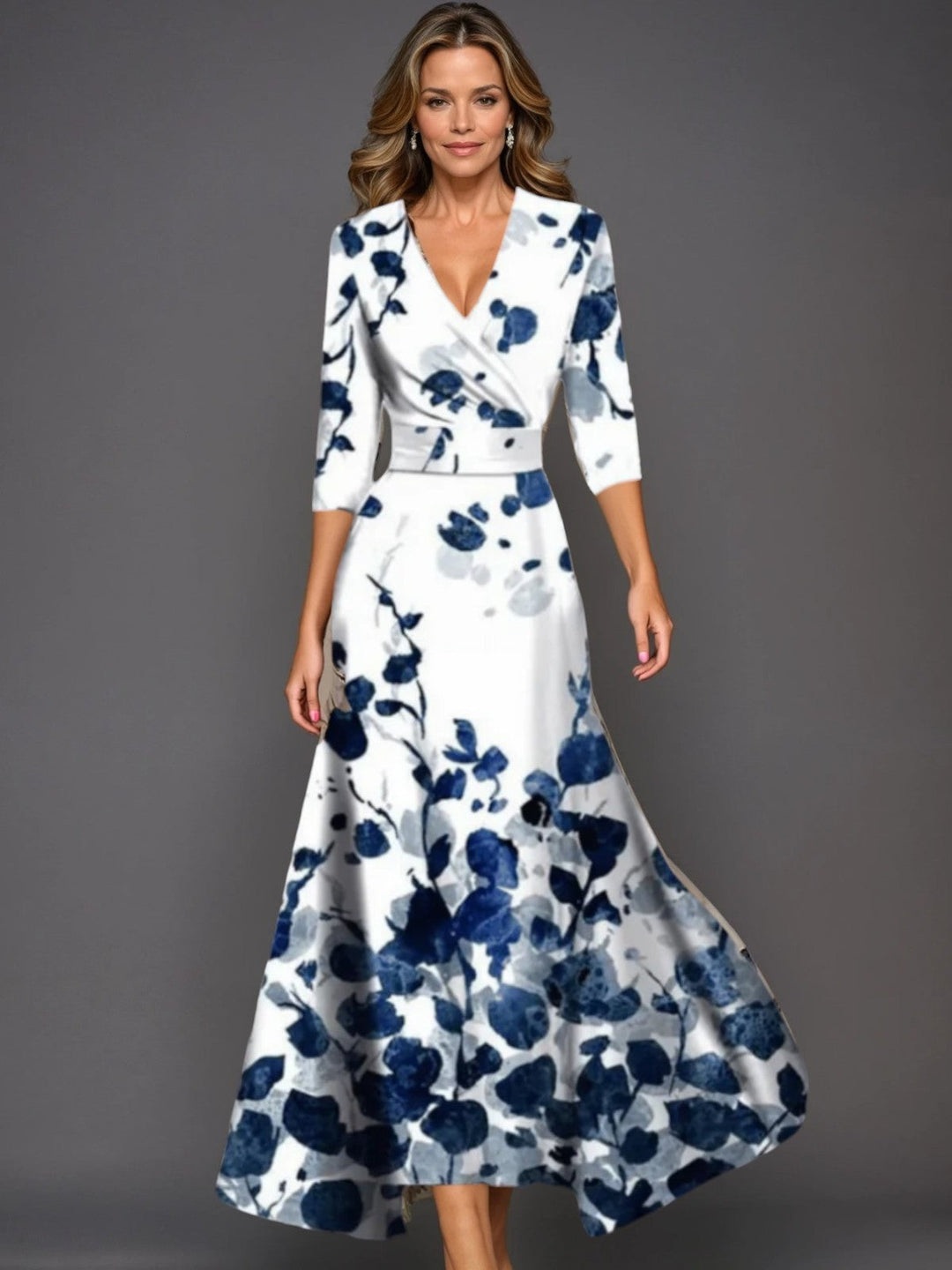 Amelira Floral V-Neck Maxi Dress