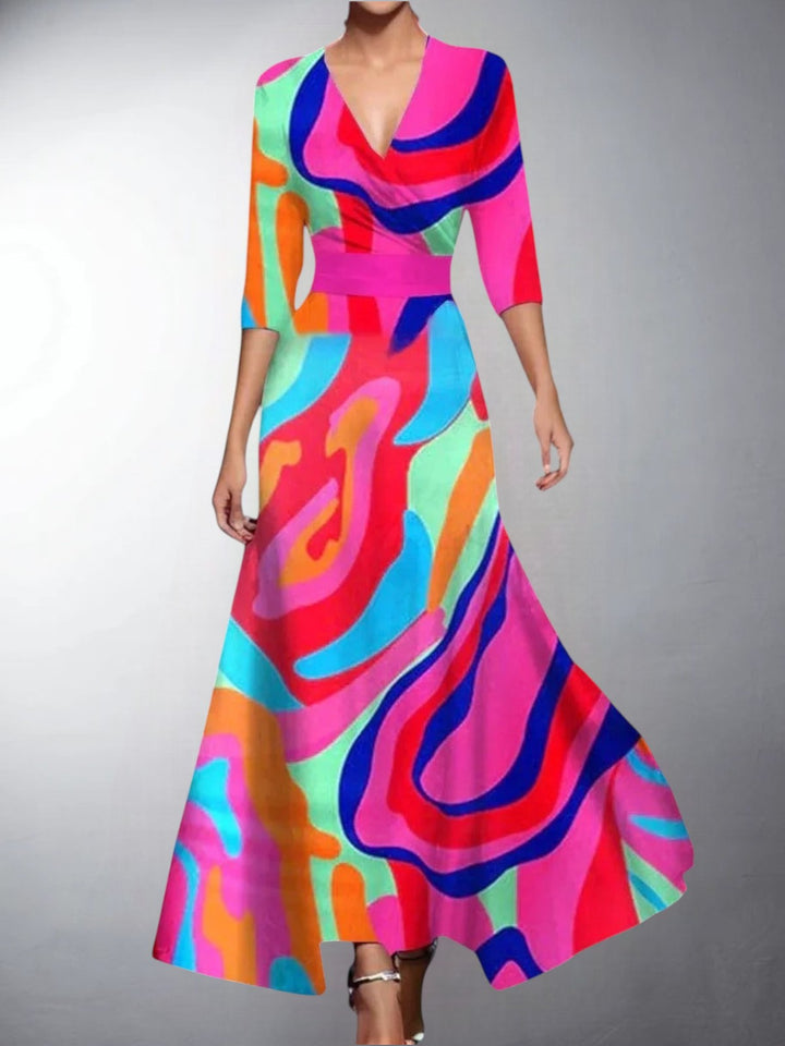 Amelira Floral V-Neck Maxi Dress