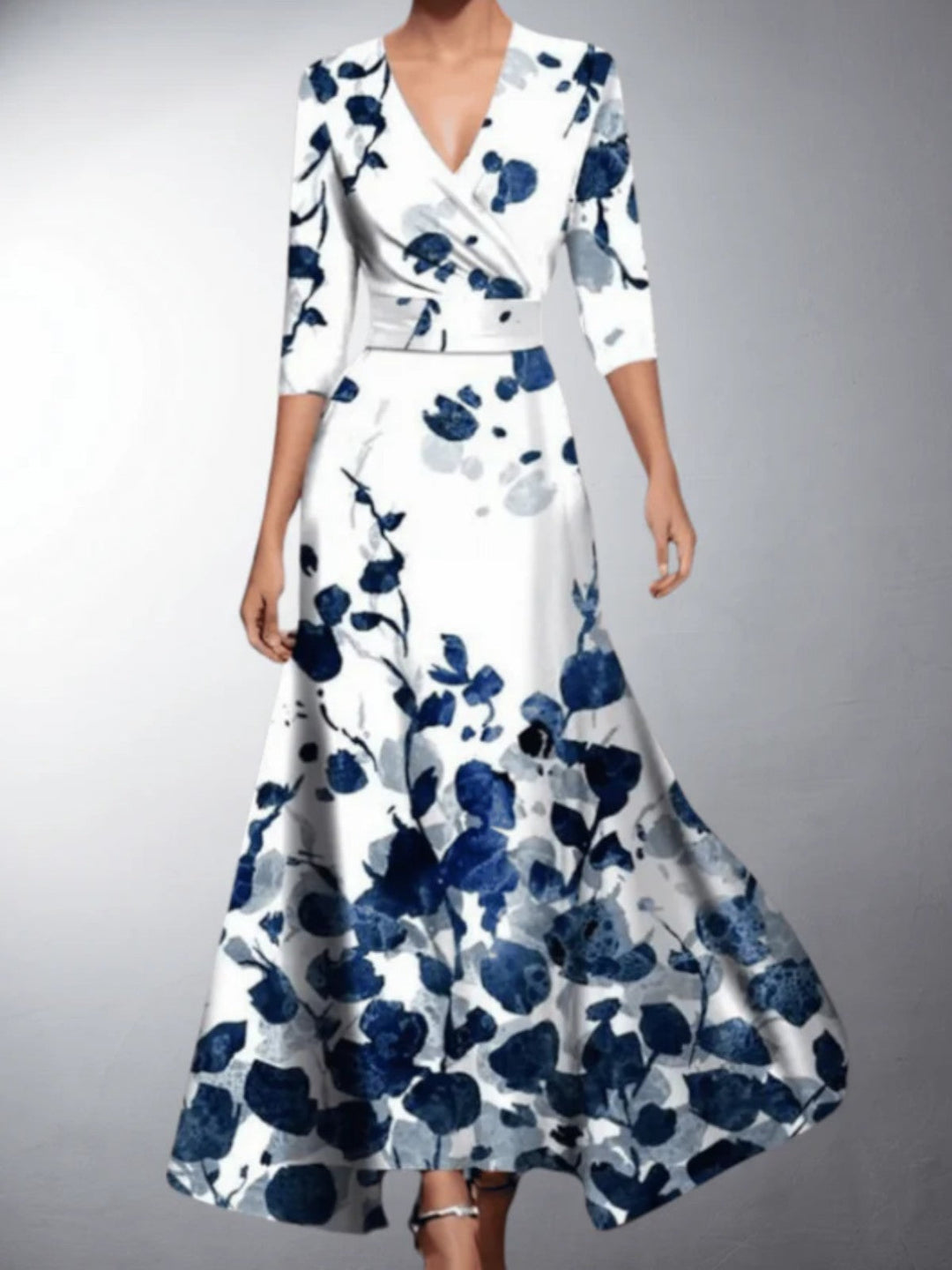 Amelira Floral V-Neck Maxi Dress