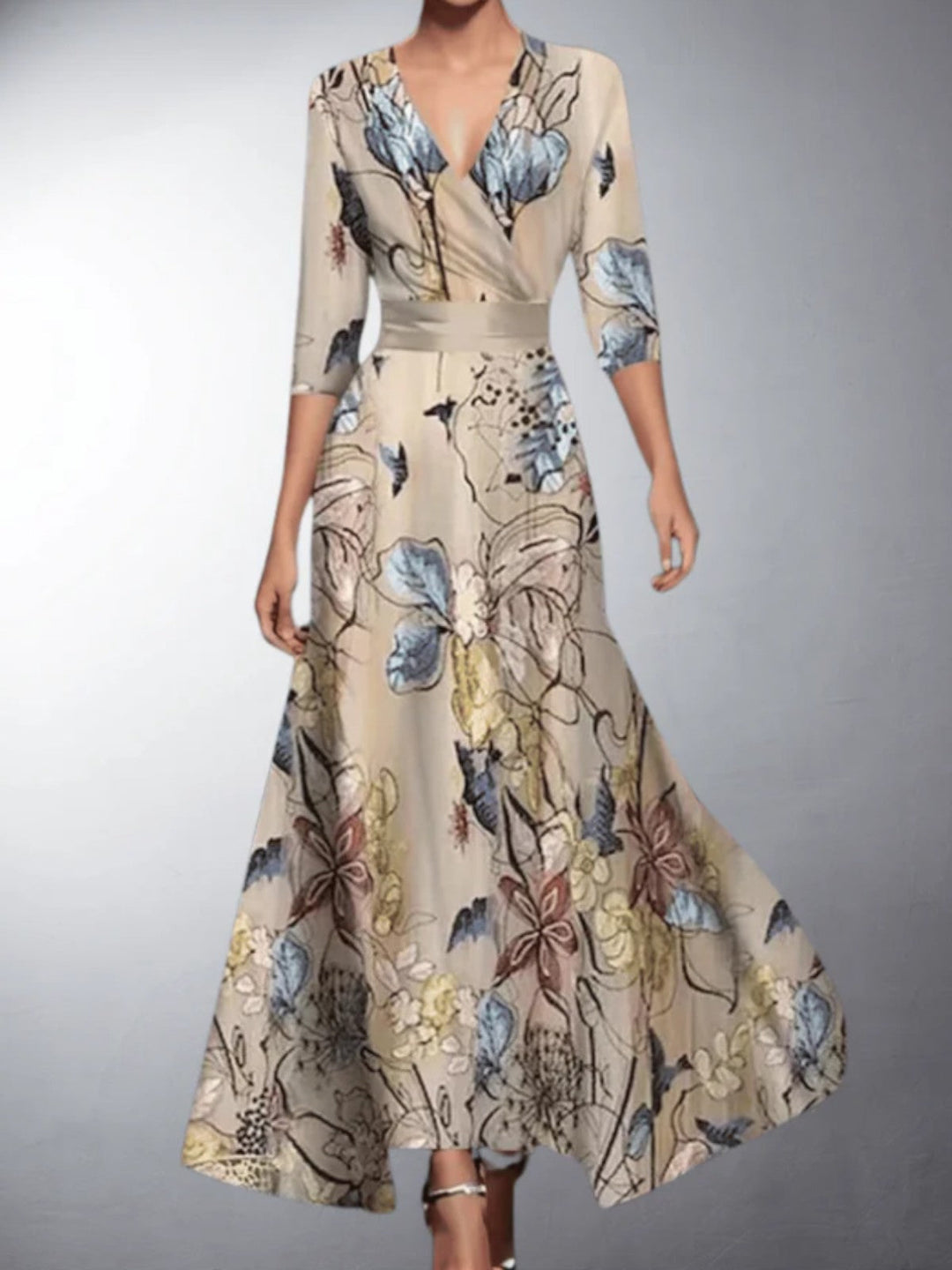 Amelira Floral V-Neck Maxi Dress