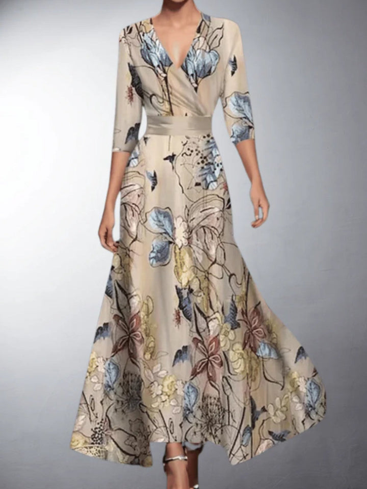 Amelira Floral V-Neck Maxi Dress