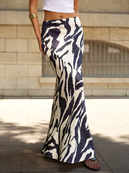 Zebra Print Maxi Skirt