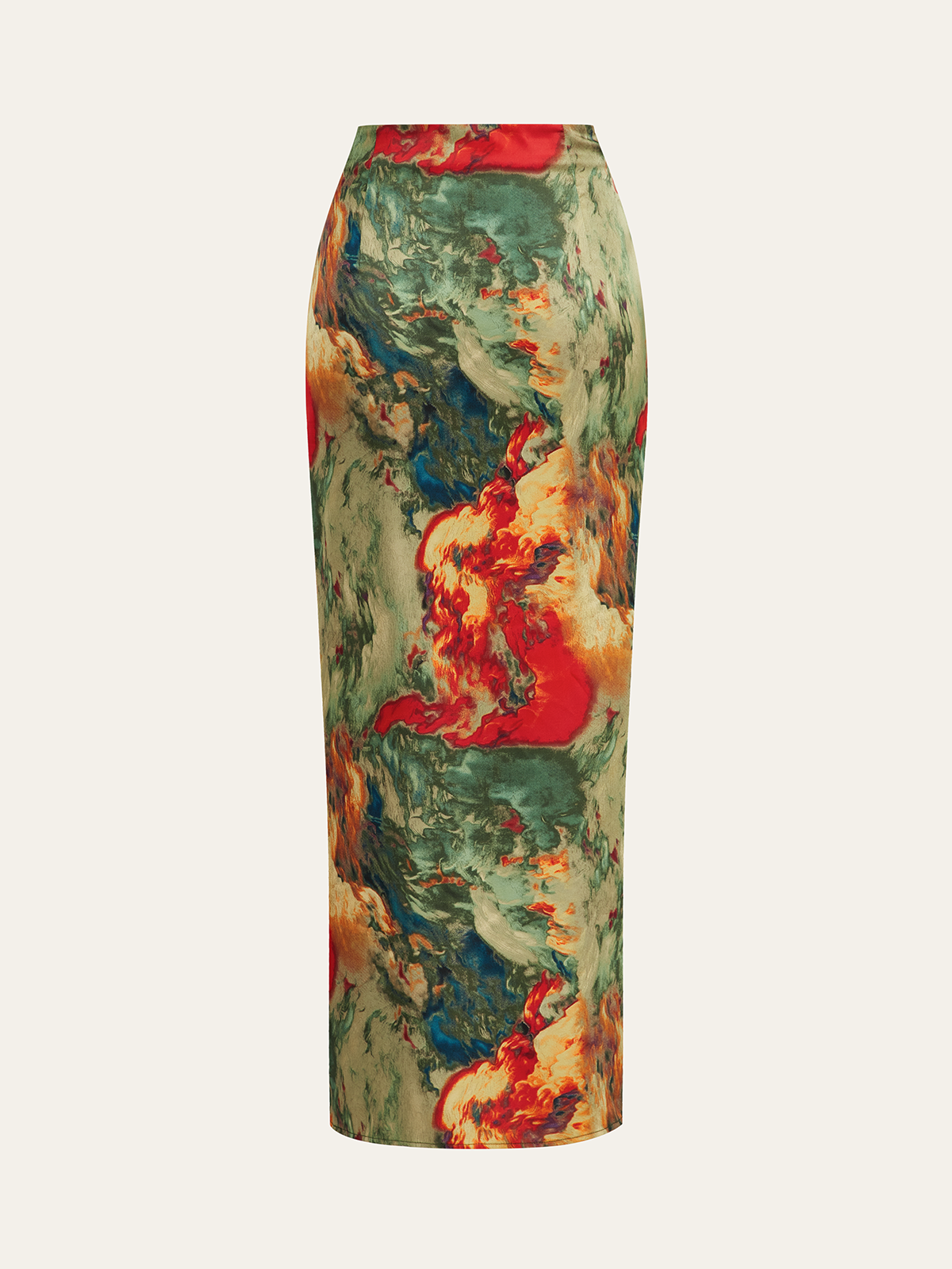 Printed Wrap-Tie Maxi Skirt