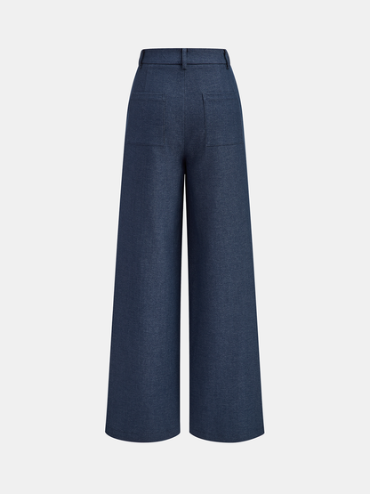 Upgraded | Mid-Waisted Pleated Wide-Leg Pants