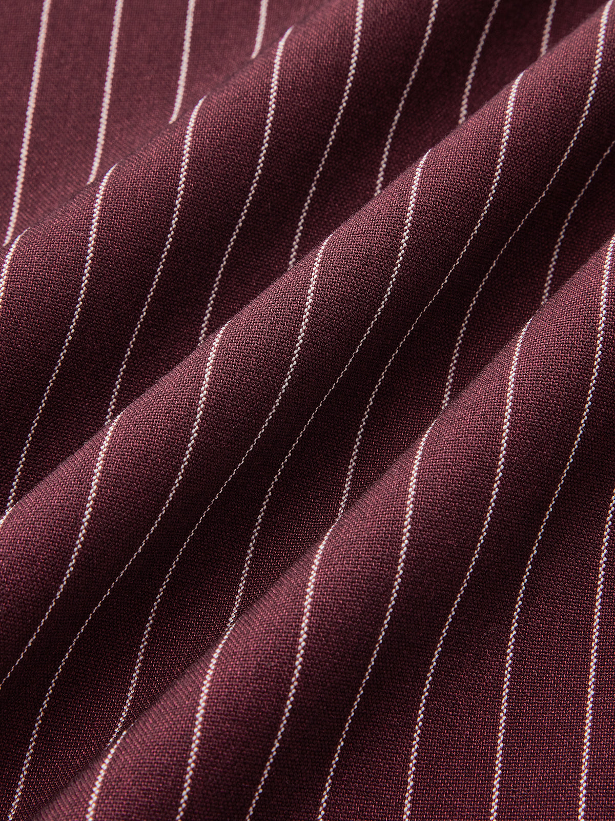 Asymmetric Waistband Pinstripe Wide-Leg Pants