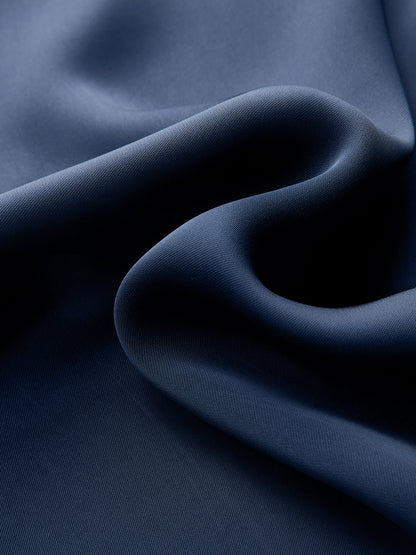 Asymmetric Ruffle Metal Detail Satin Maxi Skirt