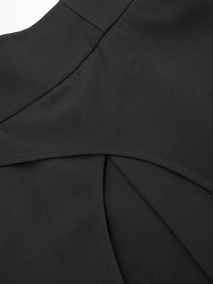 High-Waisted Asymmetrical Wide-Leg Pants