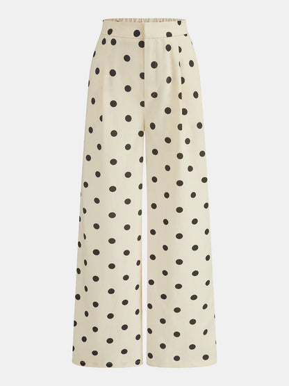 Polka Dot Strapless Top & Pants Set