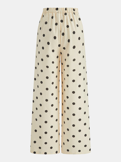 Polka Dot Strapless Top & Pants Set
