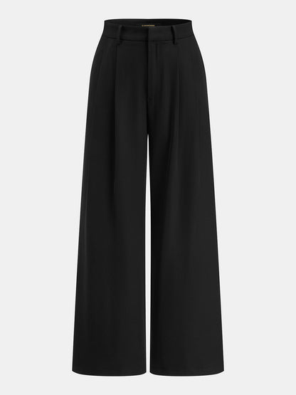 Tie-Back Satin Top & Pleated Pants Set