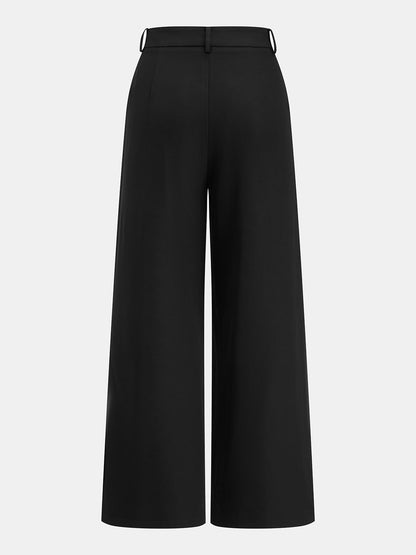 Tie-Back Satin Top & Pleated Pants Set