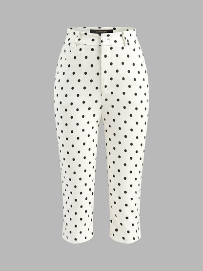 Mid-Waist Slim Fit Capri Pants