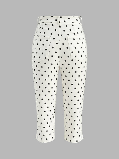Mid-Waist Slim Fit Capri Pants