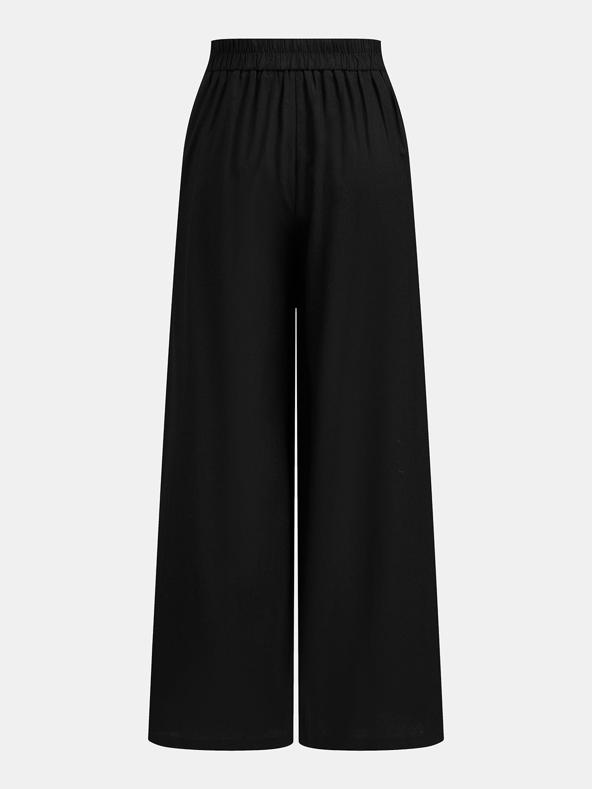 Linen Blend Tie-Back Top & Wide Leg Pants Set