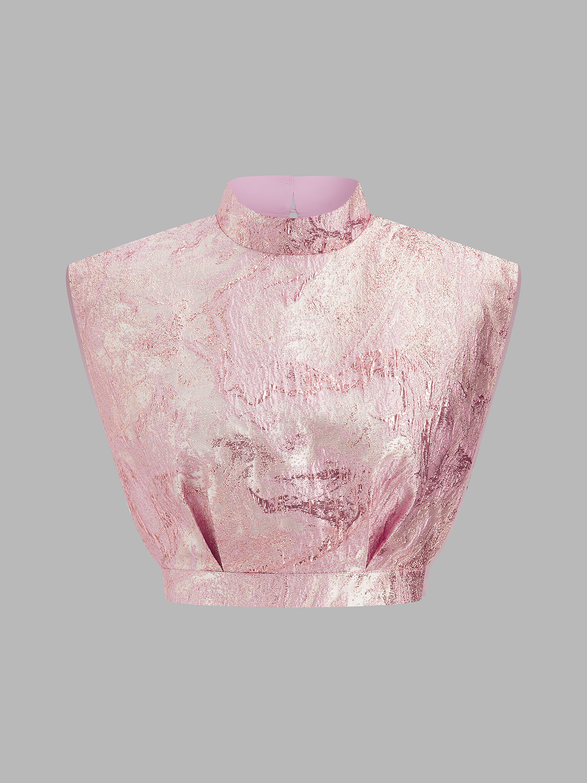 Sleeveless Jacquard Crop Top & Pants Set