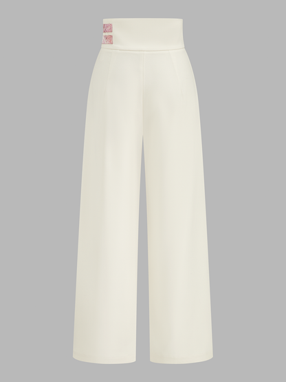 Sleeveless Jacquard Crop Top & Pants Set