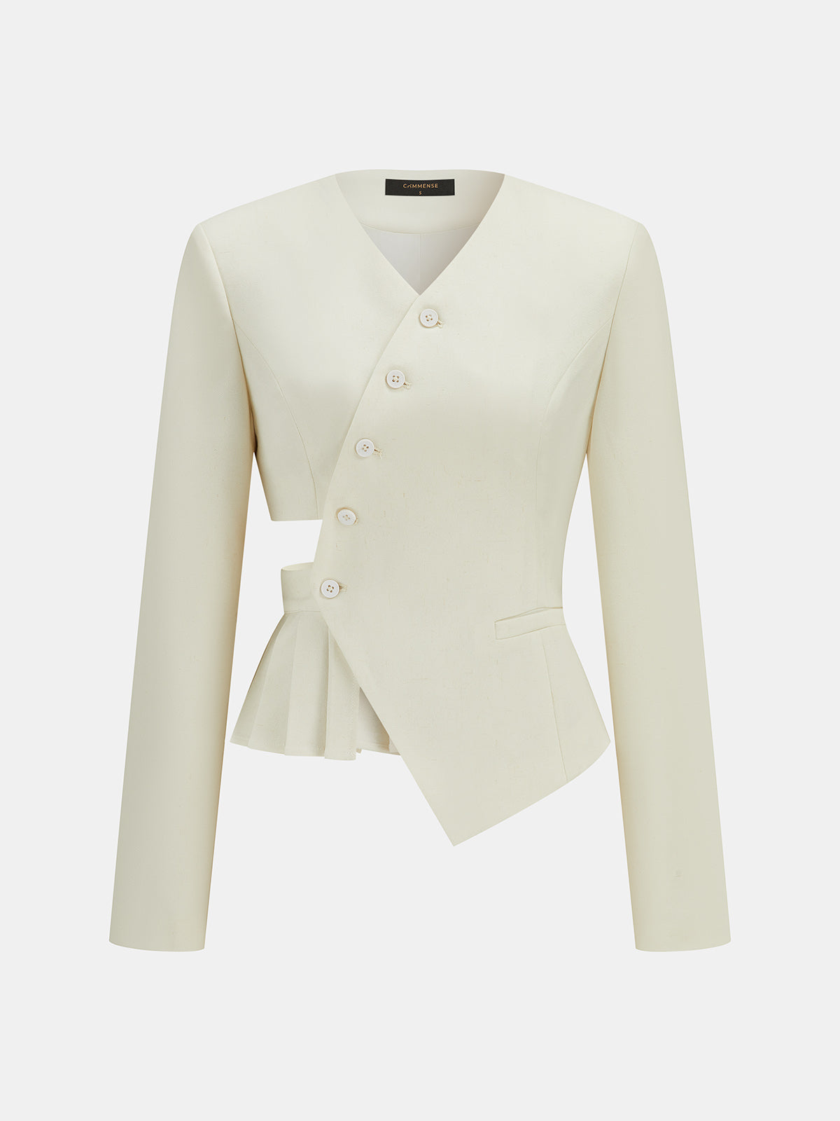 Asymmetric Cut‑Out Peplum Blazer & Pants Set