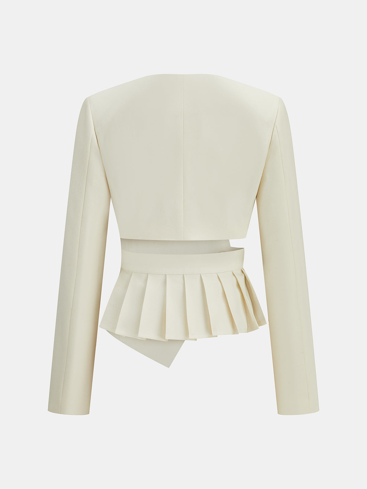 Asymmetric Cut‑Out Peplum Blazer & Pants Set