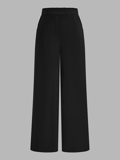 Contrast Piping Two Piece Pants Set
