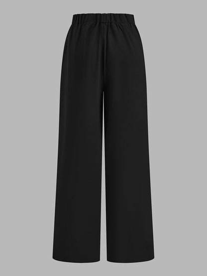Contrast Piping Two Piece Pants Set